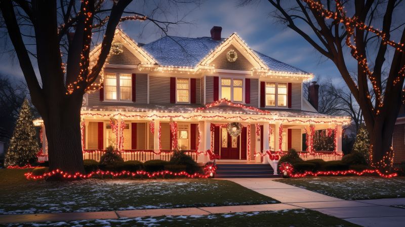 Christmas Lights Hanging in Overland Park, KS