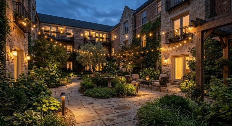 Courtyard Light Installation in Provo, UT