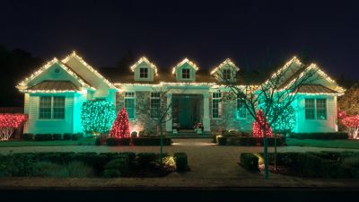 Holiday Lights Hanging in Overland Park, KS