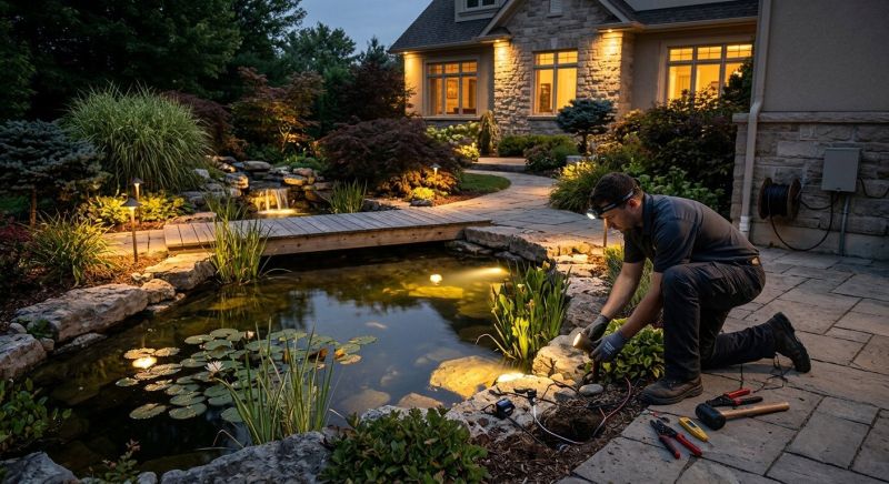 Pond Lighting Installation in Overland Park, KS