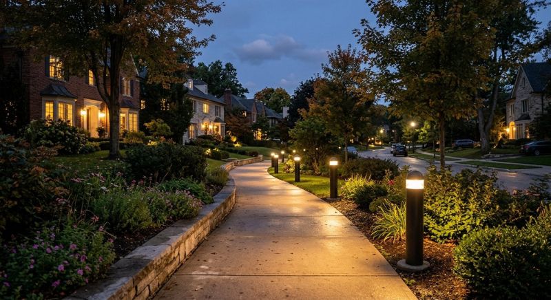 Sidewalk Lighting Installation in Overland Park, KS